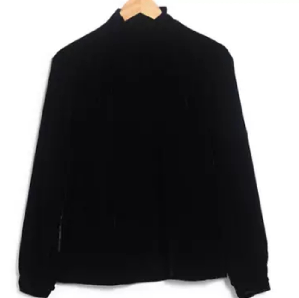 Joe's Jeans | Black Velvet Mock Neck Long Sleeve Blouse Womens Medium